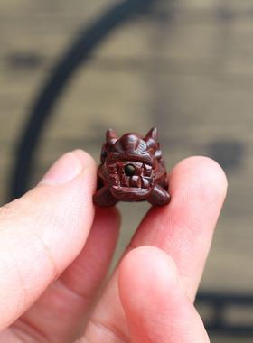雷击枣木小配饰木质雕刻立体貔貅两通DIY散件配饰珠佛珠配件饰品