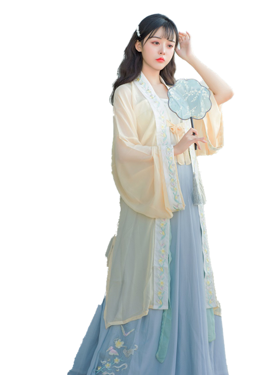 溪浣纱新款汉服【花飞蝶梦】原创正品宋制三件套绣花汉服女春夏款日常3