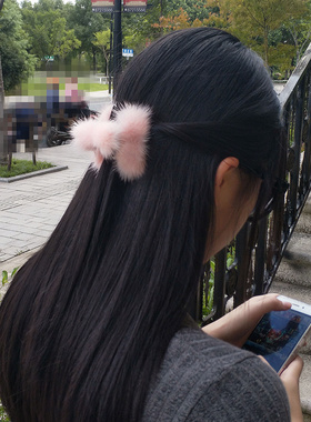 特价清仓真水貂毛抓夹毛毛发夹