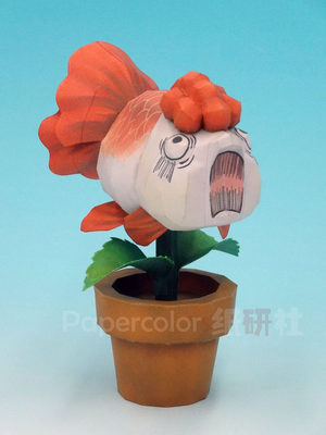 鬼灯的冷彻纸模型金鱼草3d立体手工diy动漫周边恶心萌纸研社 虎窝淘