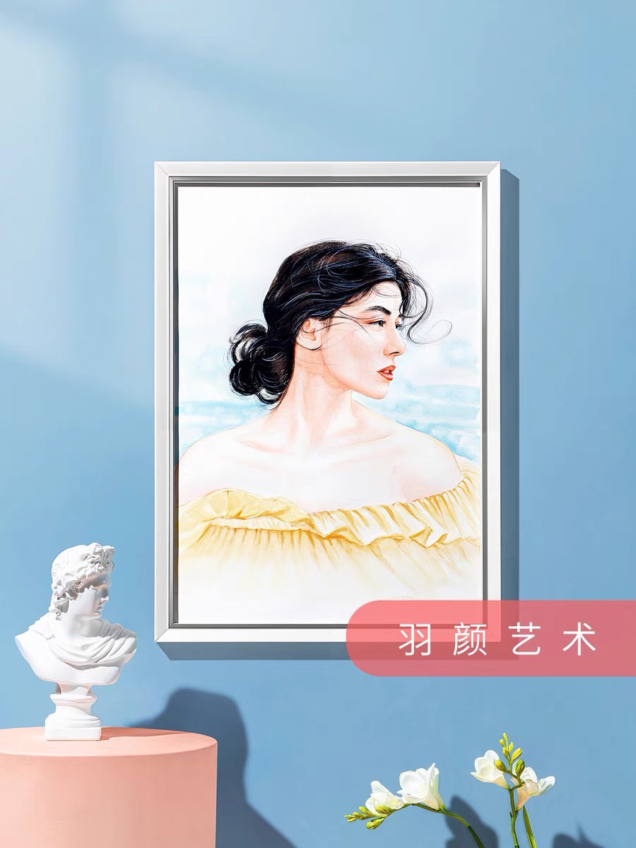 画像定制真人照片转手绘头像生日礼物纪念日水彩铅素描代画肖像画