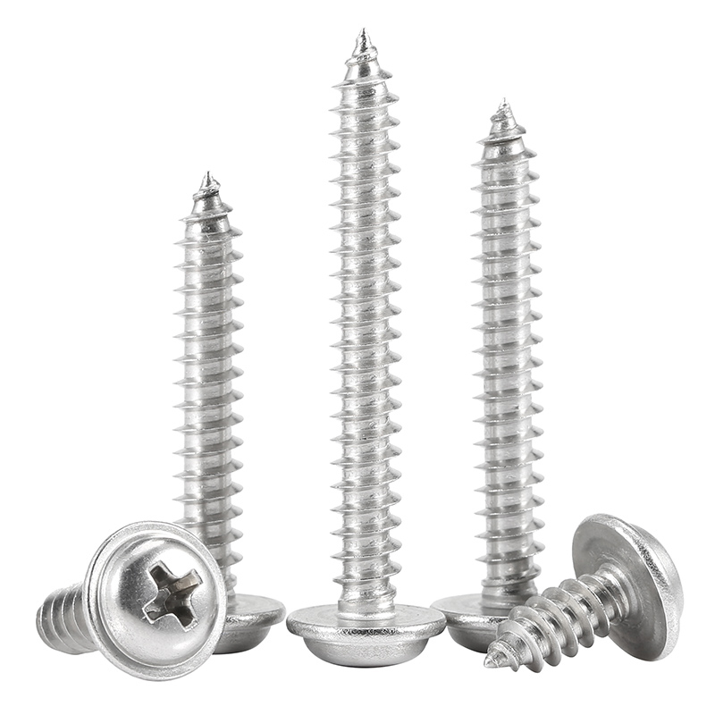 304不锈钢十字圆头带垫自攻螺丝PWA盘头带介子自攻螺丝钉M2.3M2.6,淘宝优惠券,粉丝福利购,淘宝优惠卷