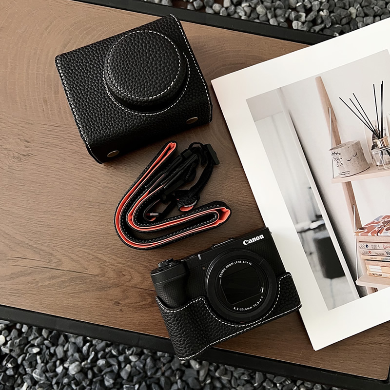 适用佳能PowerShot V1相机包G7X3保护套G7X2底座皮套斜挎背带配件 - 图0