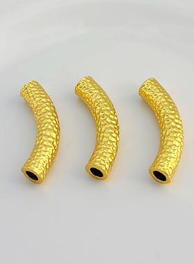 24K包越南古法沙金保色半镯弯管diy串手链项链吊坠饰品材料配件