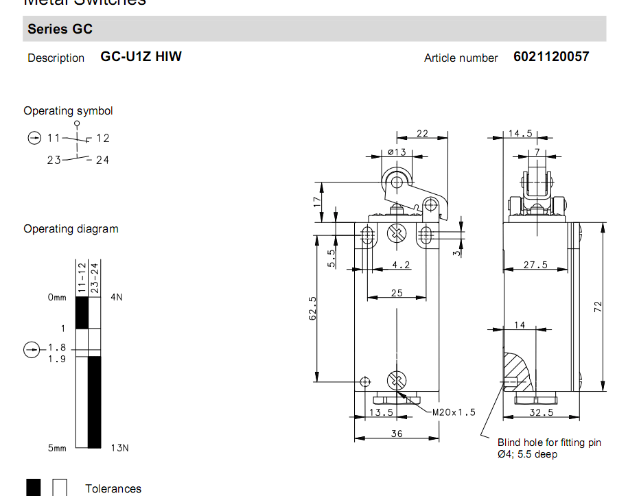 60.21120.057 CG-U1Z HIW bernstein微动开关6021120057-图2