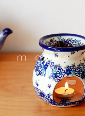 波兰手绘香薰烛台烘焙茶叶托