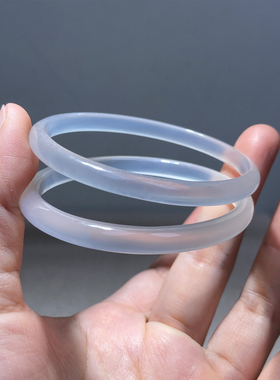 纤纤素手6mm冰透玛瑙手镯女款