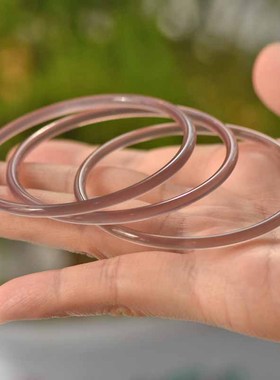 甜美女玉髓细叮当手镯帝王紫灰紫