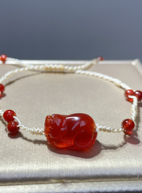 貔貅天然玛瑙招财貔貅手链