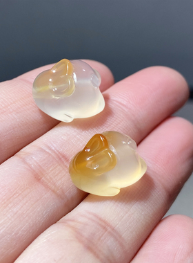 通孔天然玛瑙趴趴兔玉手链手绳手饰女款卡通兔子玉髓生肖属相