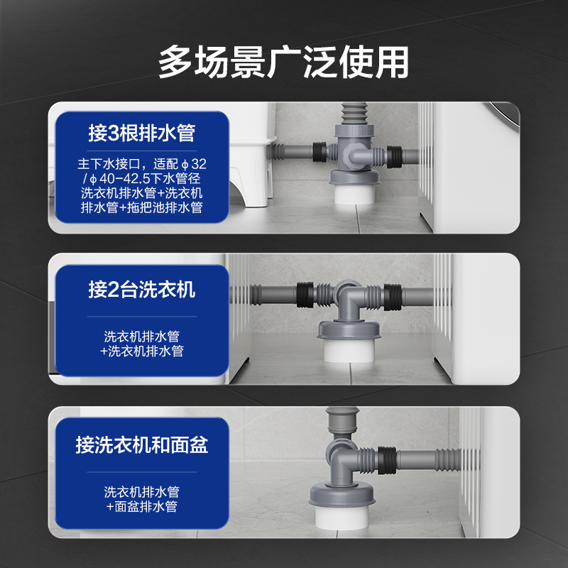 九牧卫浴集成多功能排水器厨房排水管防臭卫生间面盆下水管接头 - 图0