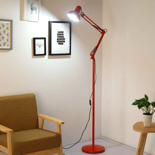 简约落地灯阅读客厅卧室床头书房钢琴纹绣学习护眼立式麻将钓鱼灯 - 图1