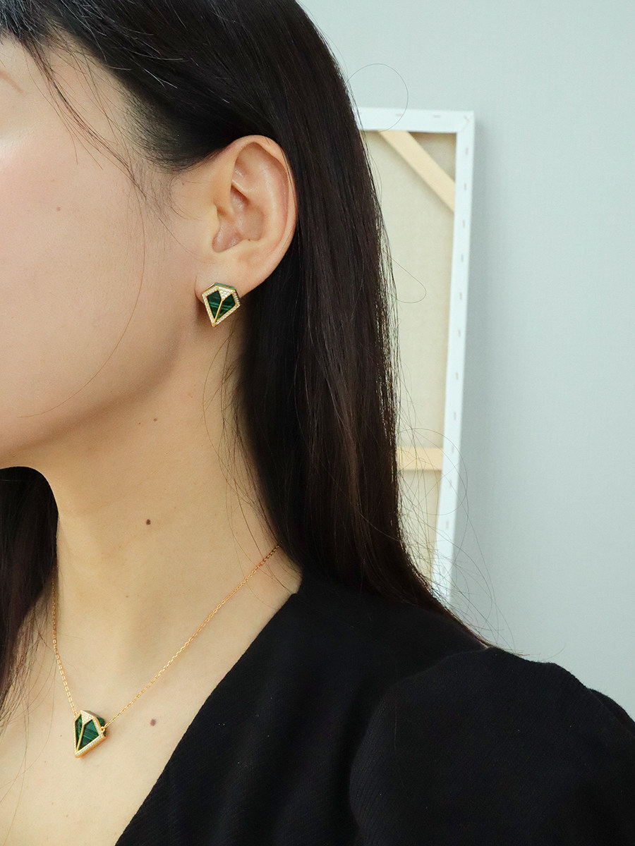 清仓 NO退NO换 原创设计孔雀石纯银耳环女 大气耳饰气质简约耳钉,淘宝优惠券,粉丝福利购,淘宝优惠卷