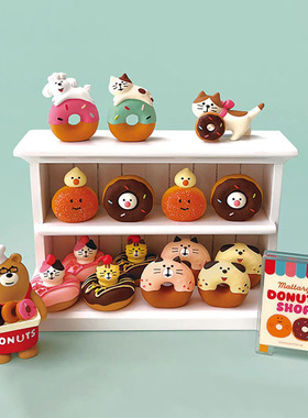 可爱蛋糕烘焙屋装饰摆件甜甜圈猫咪办公桌面布置手绘工艺品送朋友