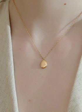 KITSH 不规则刻字钱币项链女小众ins气质简约款通勤精致锁骨链