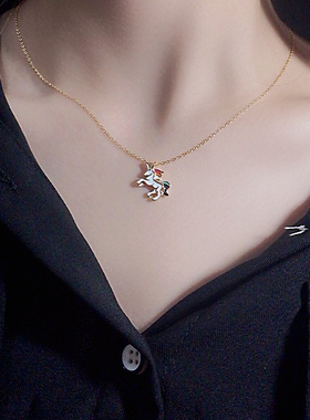 925纯银独角兽元素ins少女心项链