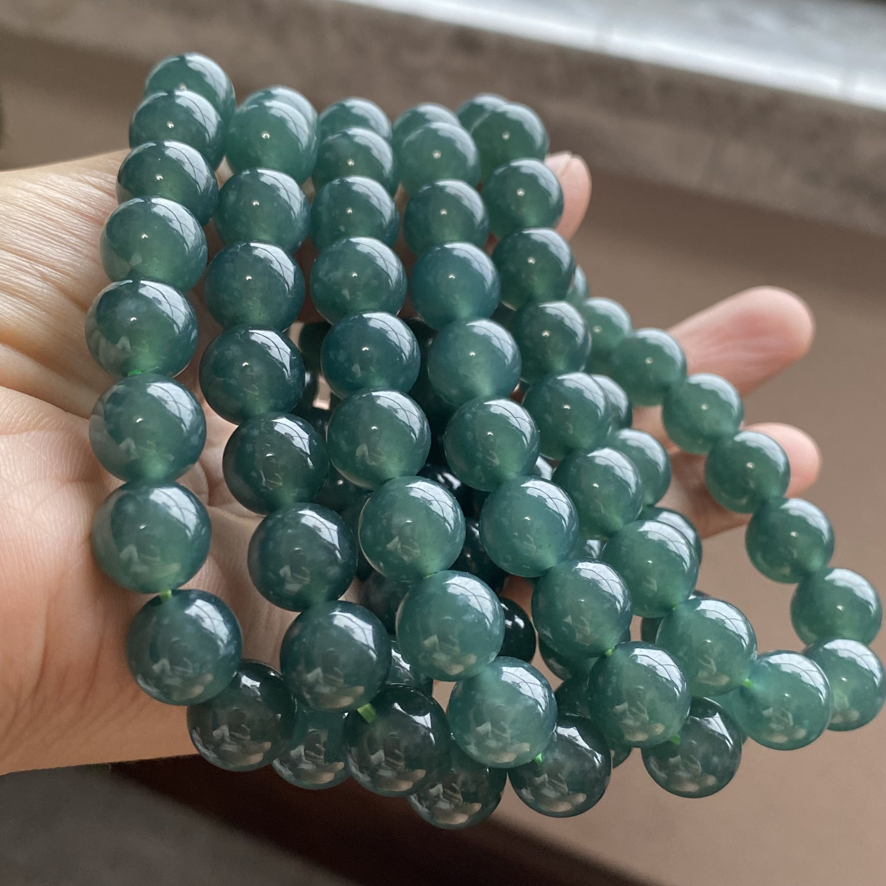 掌中翠翡翠A货冰种起胶深蓝水圆珠手链手串P 9.5-9.8mm,淘宝优惠券,粉丝福利购,淘宝优惠卷