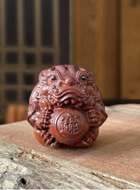 黄杨木貔貅抱球手把件男士随身盘玩工艺挂件手部按有求必应