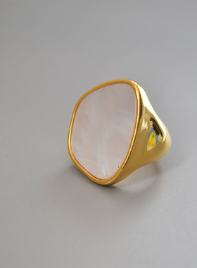 原创戒子黄铜镀金18K金冷淡欧美