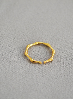 饰品戒指食指竹节欧美黄铜镀金