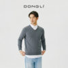 Dongli men's V-neck all-match pullover cashmere sweater