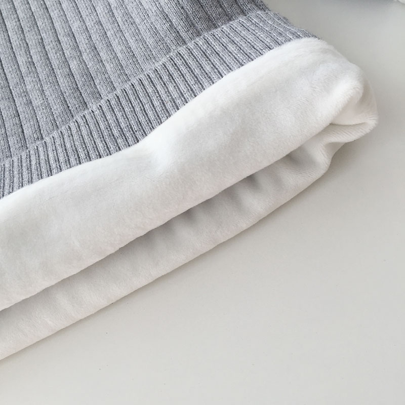 冬季宝宝加绒毛衣保暖上衣女童加厚针织衫婴儿打底衫纯棉小童内搭 - 图2