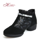 红莉人 Летние туфли, современная танцующая сетчатая обувь, из натуральной кожи, мягкая подошва