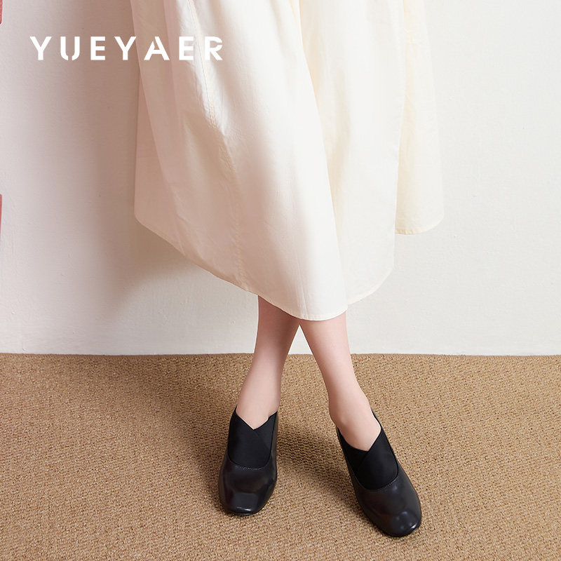 月芽儿2025新款复古风方头粗跟小皮鞋百搭时尚职业通勤深口单鞋女,淘宝优惠券,粉丝福利购,淘宝优惠卷