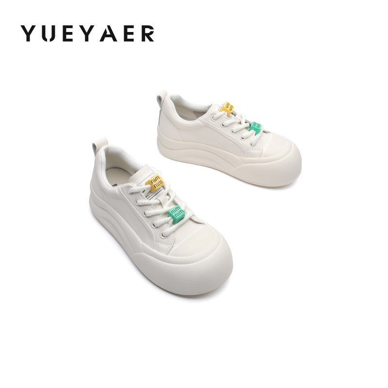 月芽儿2025春季新款厚底小白鞋女百搭休闲运动板鞋增高软底面包鞋,淘宝优惠券,粉丝福利购,淘宝优惠卷