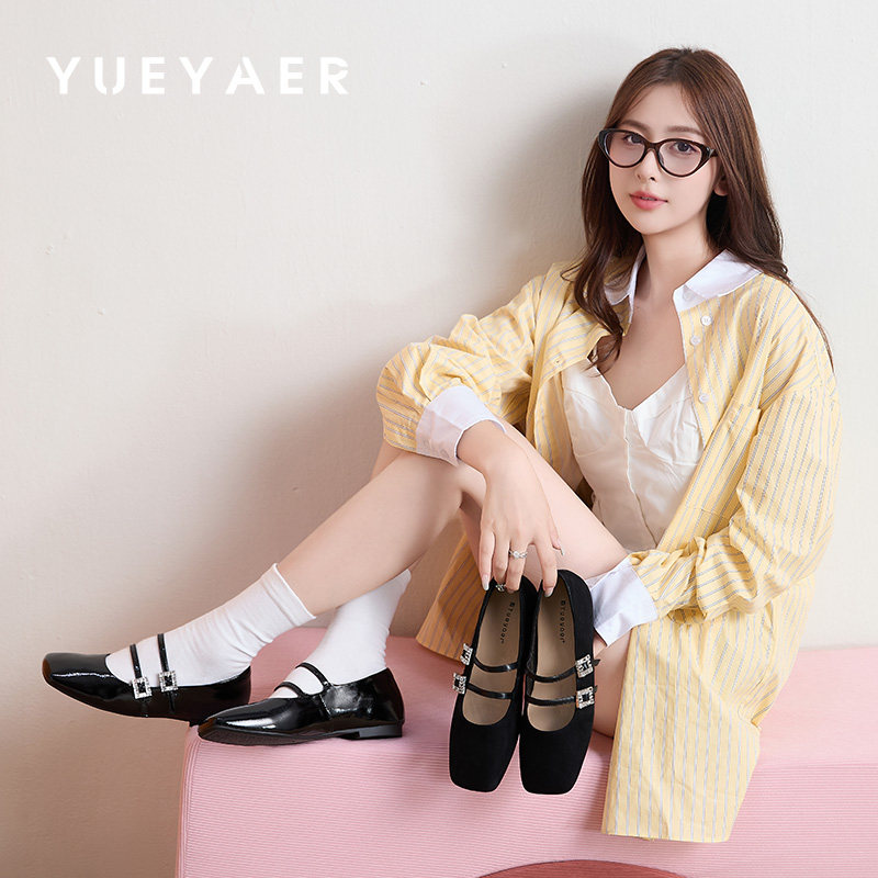 月芽儿2025秋季新款法式复古小皮鞋配裙子低跟浅口单鞋女玛丽珍鞋,淘宝优惠券,粉丝福利购,淘宝优惠卷