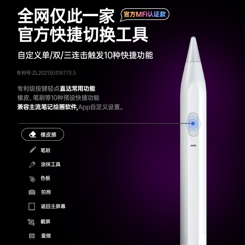 applepencil一代电容笔适用苹果apple pencil二代ipencil手写10平板ipad9触控8九air5触屏二7平替ipple华强北 - 图1