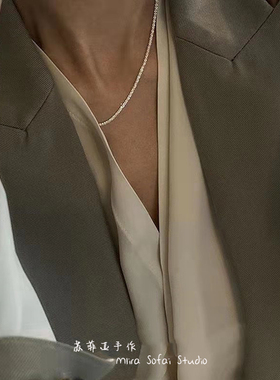 光粼粼满天星项链女白金素链裸链