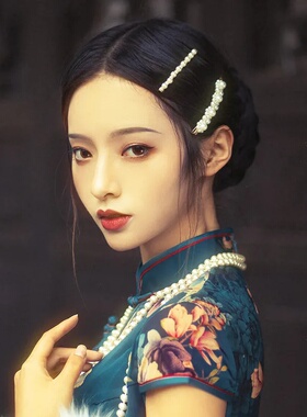 名媛风婚纱旗袍毛衣链赫本同款