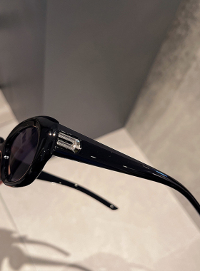 时尚潮流复古椭圆窄片太阳镜女个性凹凸造型墨镜男士休闲嘻哈街拍