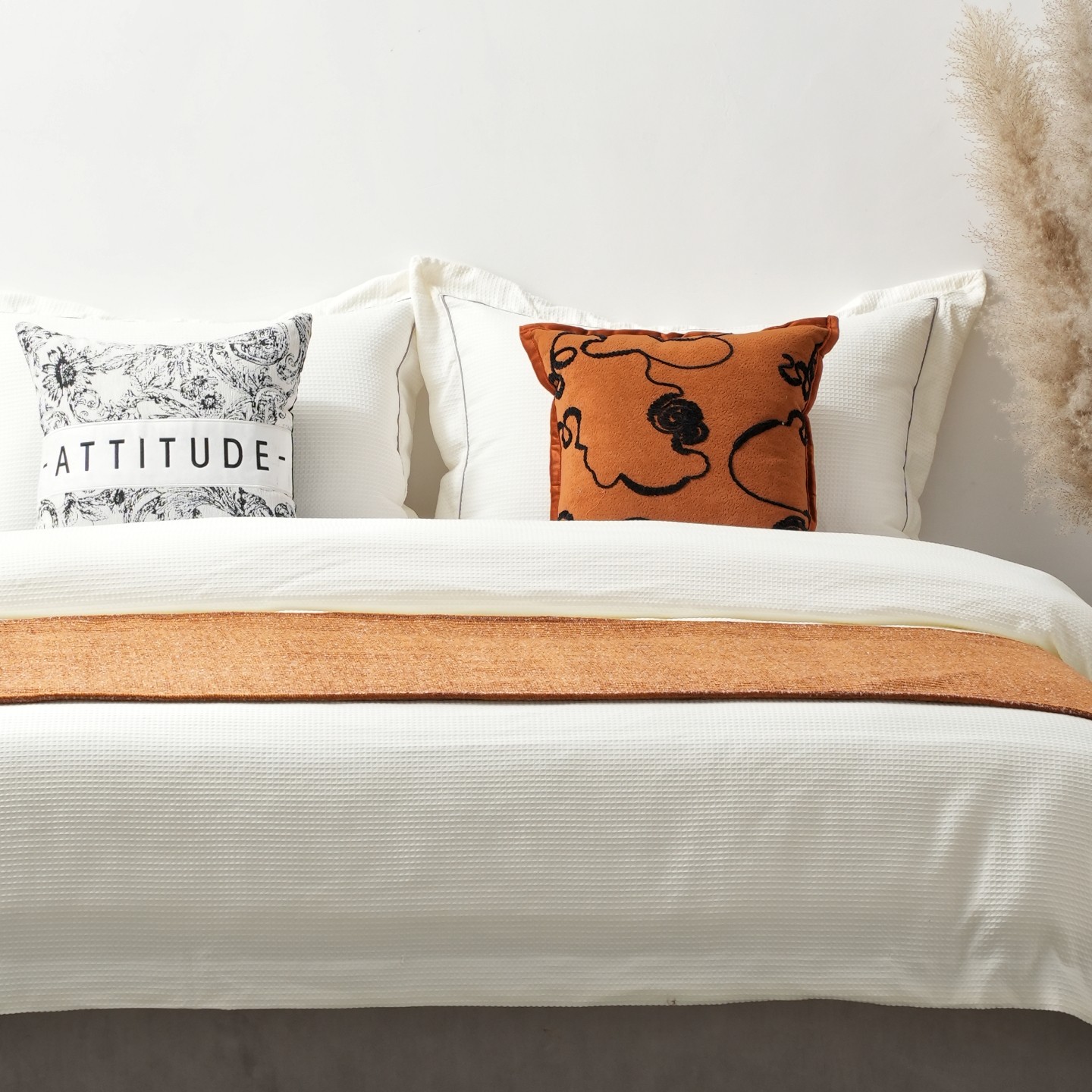 展厅样板间 家具配套床品 轻奢意式侘寂风 高端软装床品多件套 咖,淘宝优惠券,粉丝福利购,淘宝优惠卷