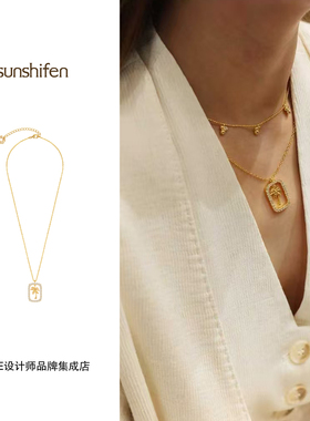 Dare买手店 sunshifen金色灵动棕榈树项链度假复古气质小众饰品女