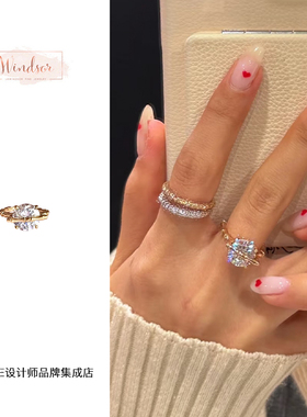 windsor温莎圆冰竹节戒指小众