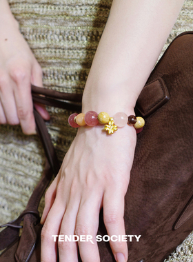 Dare买手店Tender society守护草莓晶水晶手串天然石串珠转运珠女