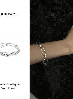 小众dare韩国品牌ins风纯银手镯