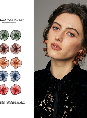 Dare买手店 beadsu workshop【植物志】双色菌褶耳环原创设计耳饰