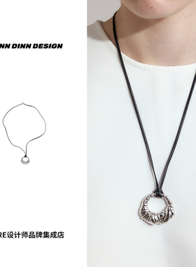dinn绷带缠绕吊坠皮绳长项链