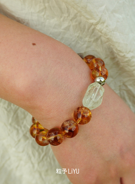 Dare买手店 粒予LIYU 金满仓黄塔晶手串招财富贵中式原创串珠首饰