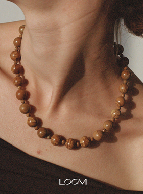 Dare买手店 LOOM 正品 原点回响串珠项链棕花色原创设计复古高级