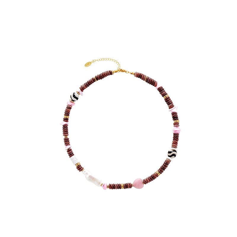 Dare买手店 PERRY布鲁塞尔回忆录项链粉水晶小众度假风串珠链原创 - 图3