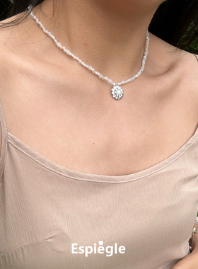 Dare买手店 espiegle小雏菊编珠项链天然石串珠度假原创设计首饰