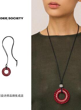 tendersociety圆环皮绳长项链