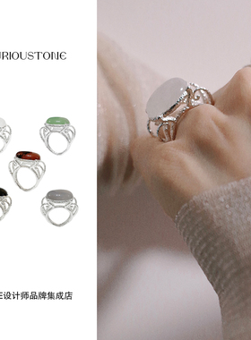 Dare买手店 qurioustone宝瓶戒指夸张个性925银原创设计首饰小众