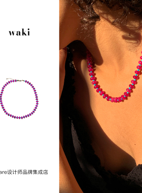 waki热情泡泡糖项链串珠锁骨链