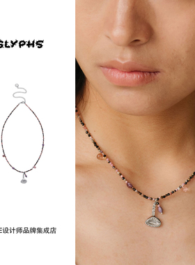 王安宇同款 GLYPHS符界 露露杯蘑菇串珠锁骨链原创设计首饰复古