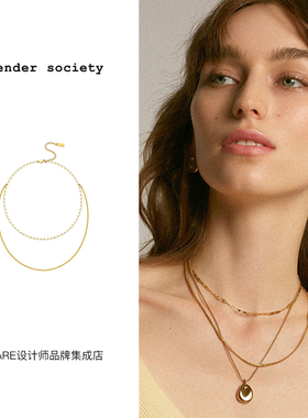 Tender系列双层链素链项链项链